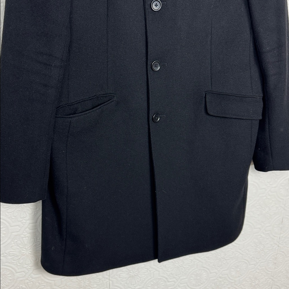 Uniqlo Wool Cashmere Blend Coat Blazer Black Peacoat Size Medium - Picture 3 of 7